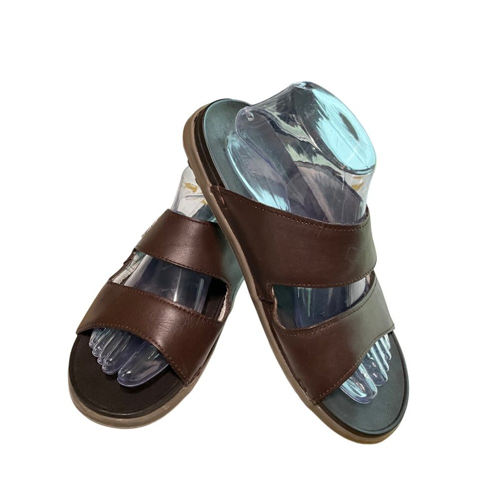 Clarks Brown Slip on two strap‎ sandals Size EU 43